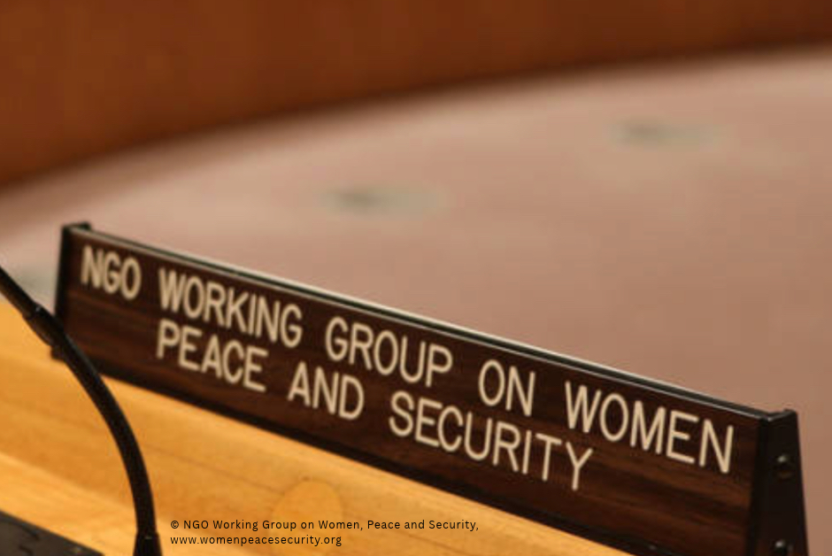 Bild von NGO Working Group on Women, Peace and Security, anlässlich der Offenen Debatte 2026